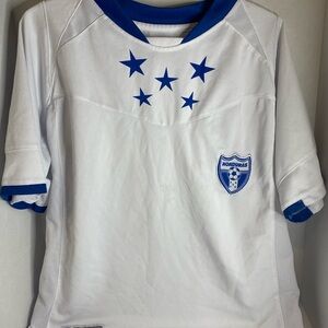 Men's Honduras White & Blue Soccer Jersey